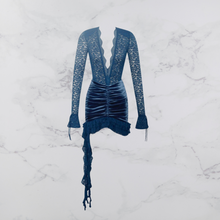 Load image into Gallery viewer, Royal Gem Velvet Lace Dress
