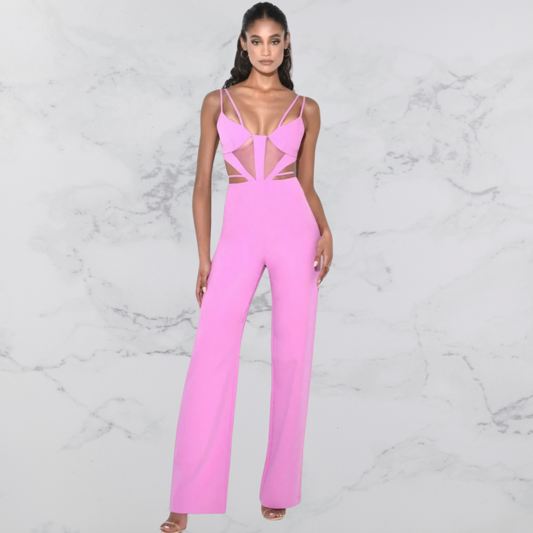 Fuchsia Cutout Jumpsuit