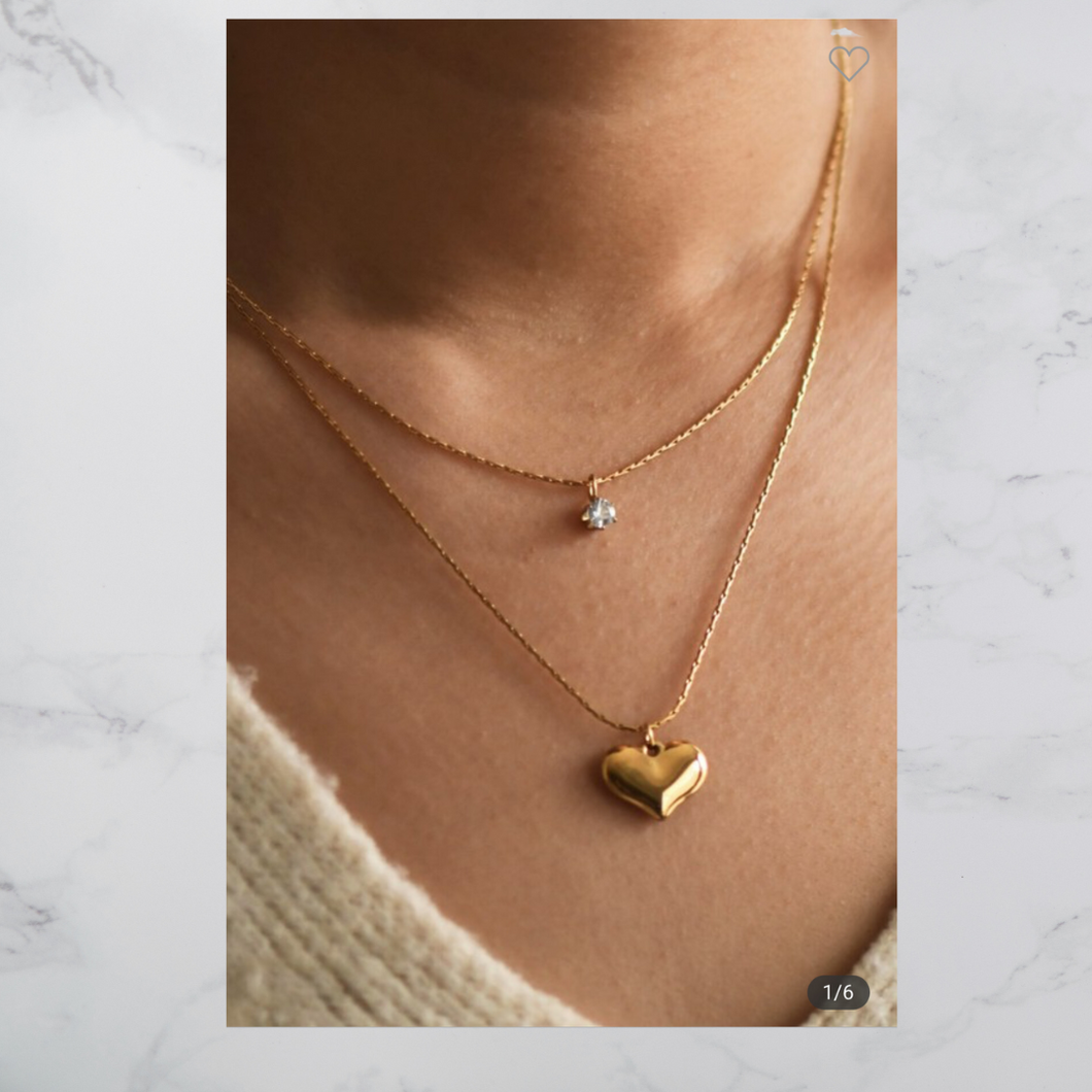 18k Heart/Diamond Necklace