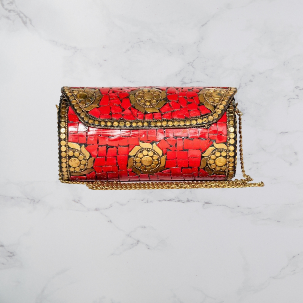 Red Metal Purse